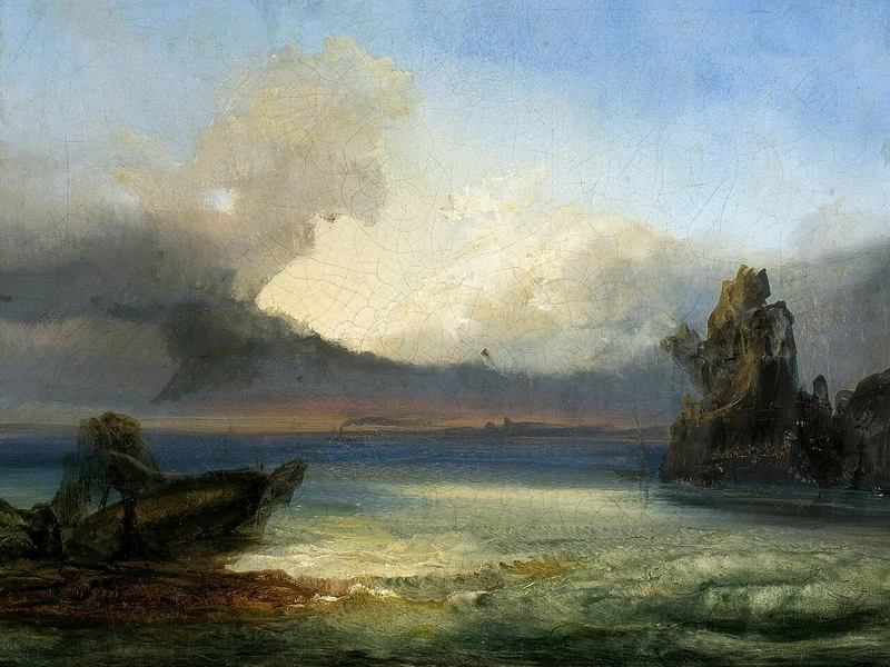 1800-James Baker Payne - Paesaggio marino